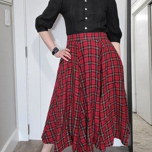Son de Flor Classic Skirt Red Tartan Size Small